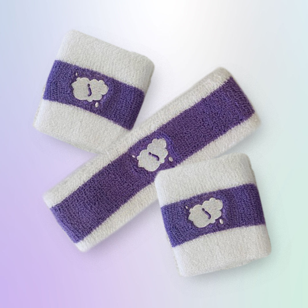 Purple and White Striped jellee Bands Beauty Kit